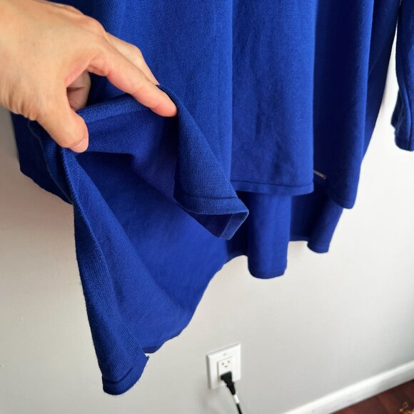 Tahari Womens Plus Scoop Neck Hi Lo Tunic Sweater Top Size 1X Royal Blue - Picture 4 of 11